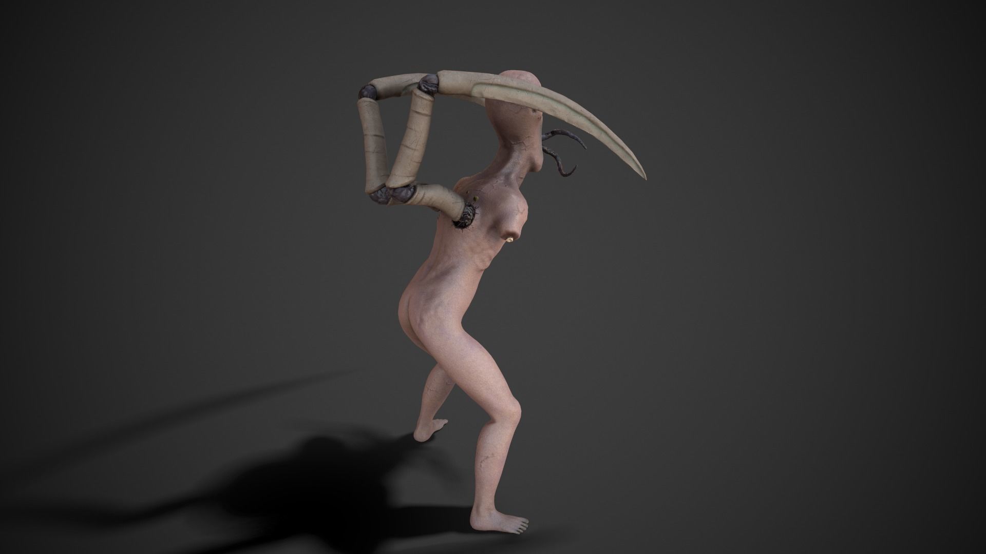 PBR Infected Zombie Low-poly 3D model_2