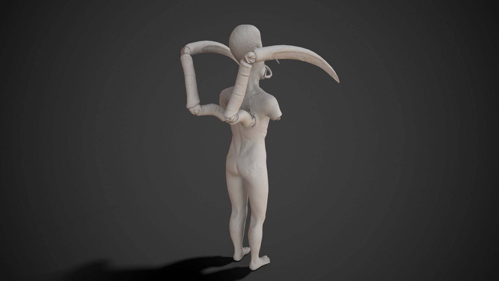 PBR Infected Zombie Low-poly 3D model_8