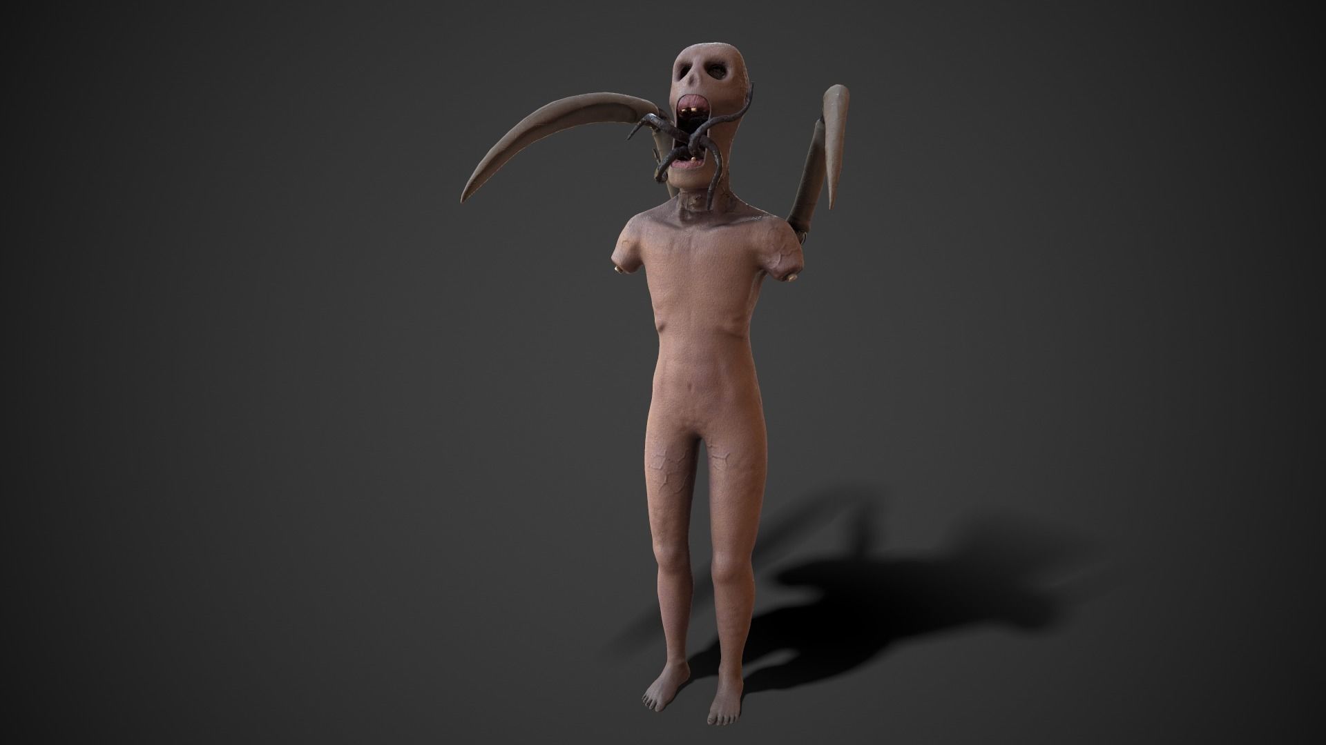 PBR Infected Zombie Low-poly 3D model_4