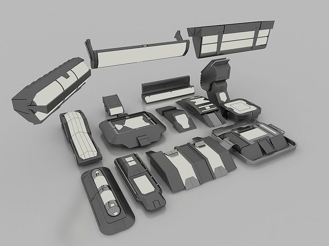 SCI FI LIGHT MODELS  x 15 3DS MAX 3D model