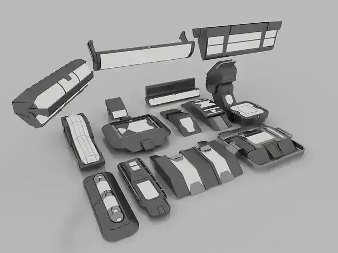 SCI FI LIGHT MODELS  x 15 3DS MAX 3D model