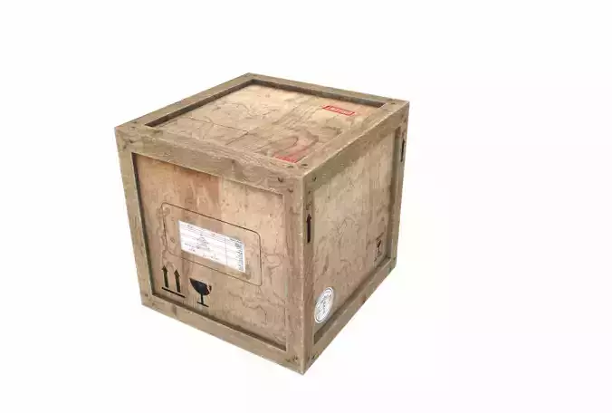 Old Wooden Cargo Crate 3 PBR