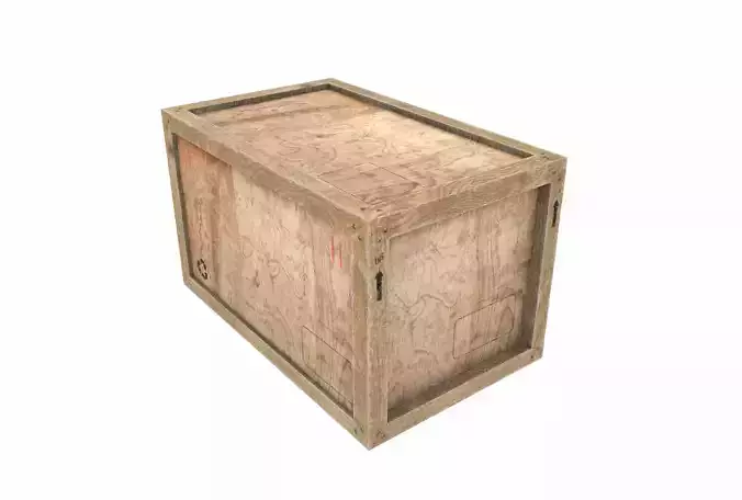 Old Wooden Cargo Crate 5 PBR