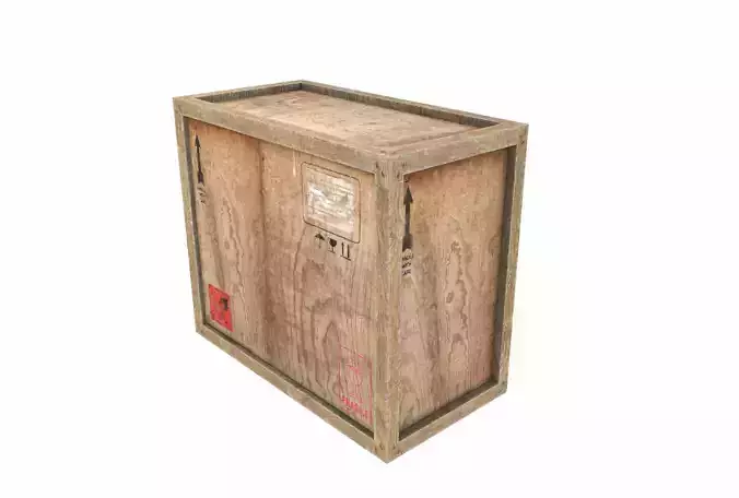 Old Wooden Cargo Crate 6 PBR
