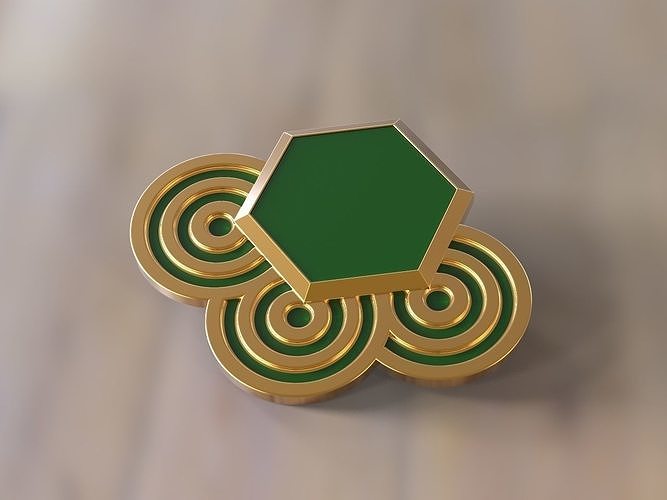 Brooch sexangel and circles 3D print model