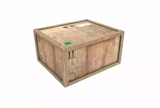 Old Wooden Cargo Crate 7 PBR