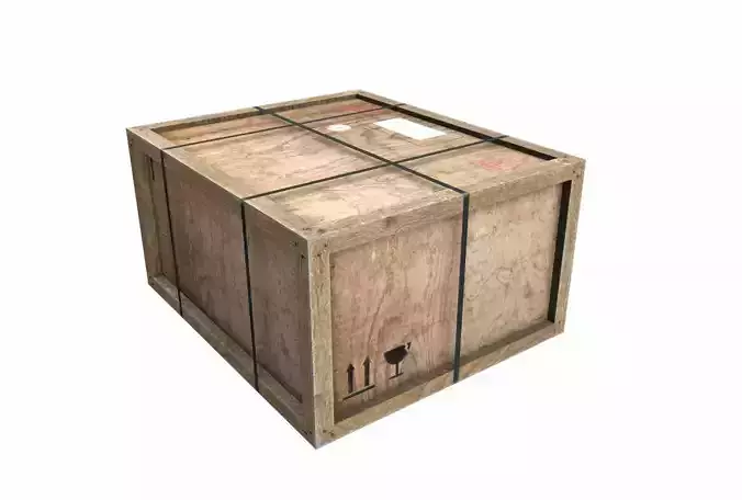 Old Wooden Cargo Crate 8 PBR