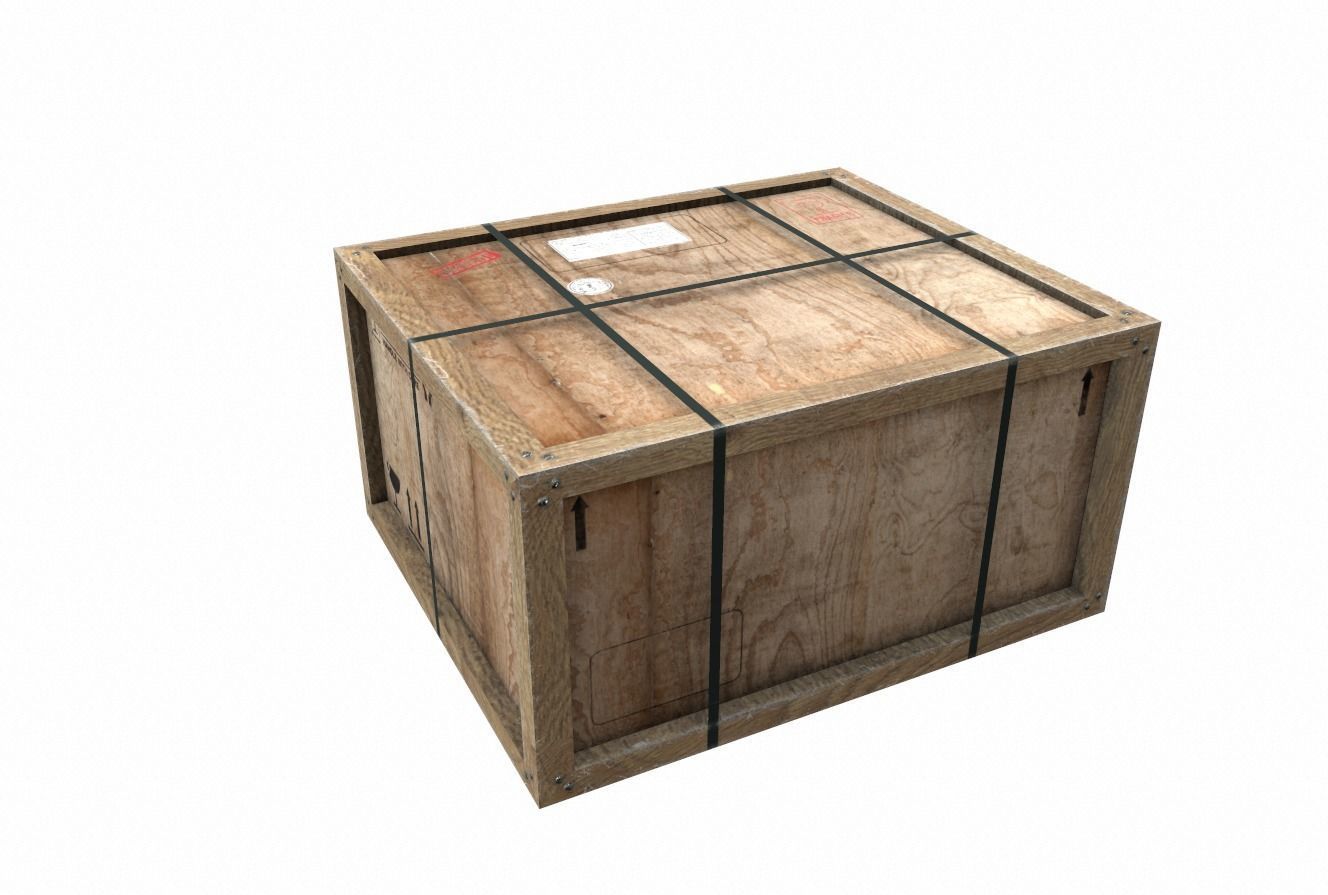 Old Wooden Cargo Crate 8 PBR Low-poly 3D model_3