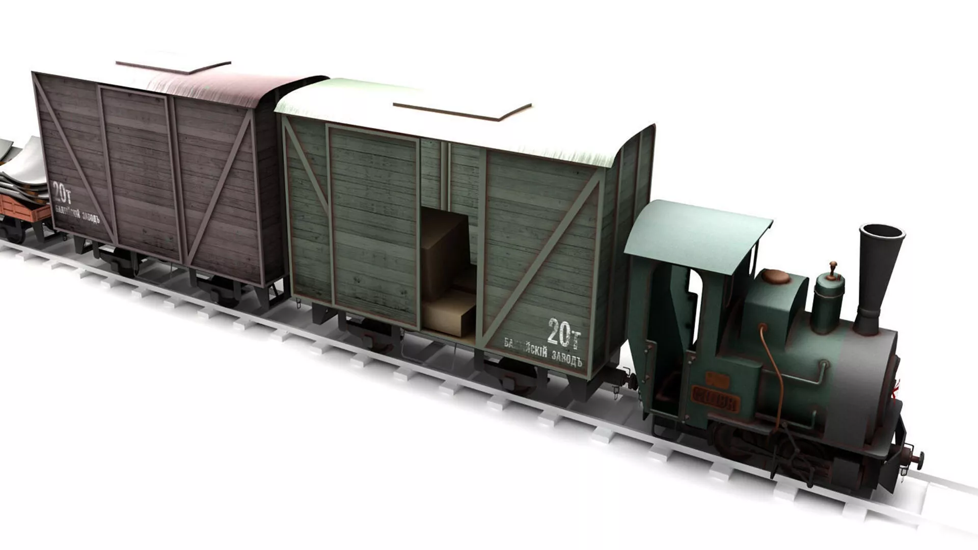 Locomotive cartoon Low-poly 3D model