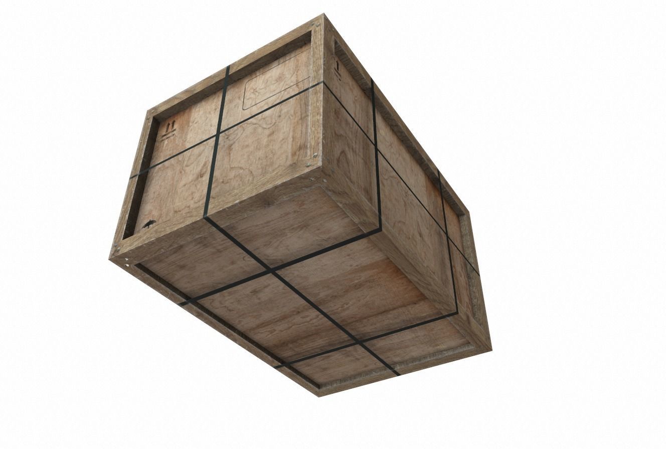 Old Wooden Cargo Crate 11 PBR Low-poly 3D model_3