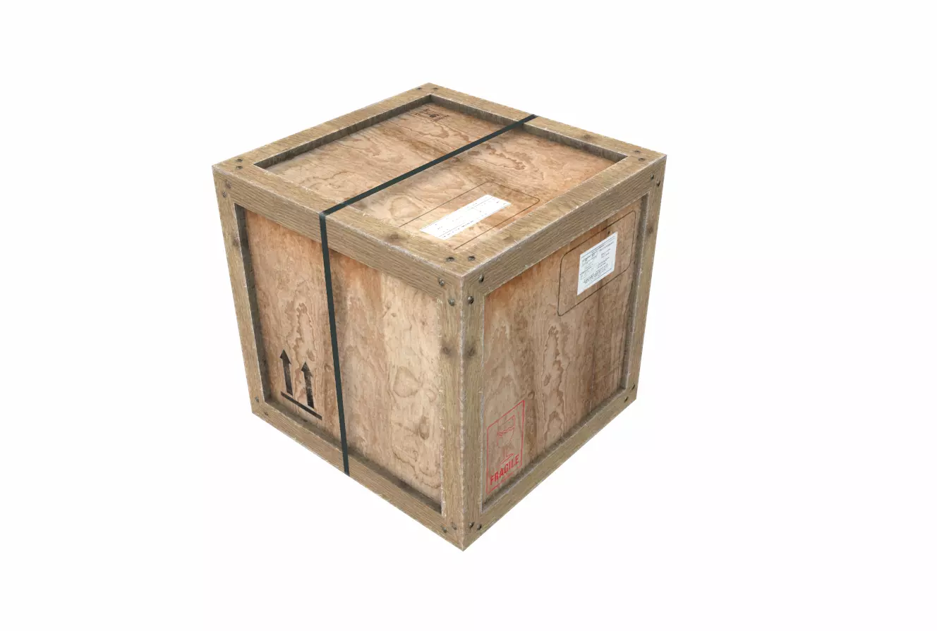 Old Wooden Cargo Crate 12PBR Low-poly 3D model_0