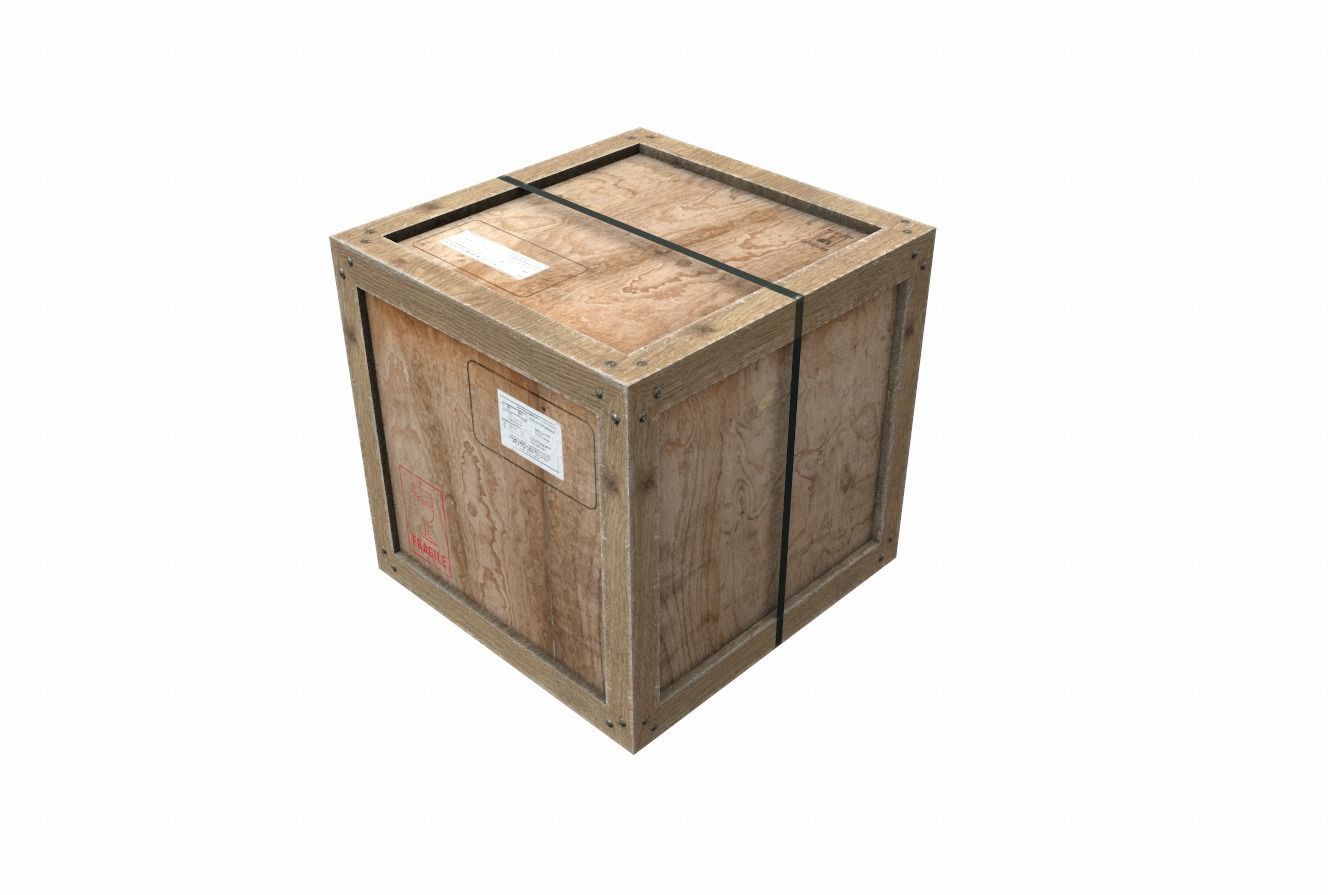 Old Wooden Cargo Crate 12PBR Low-poly 3D model_1