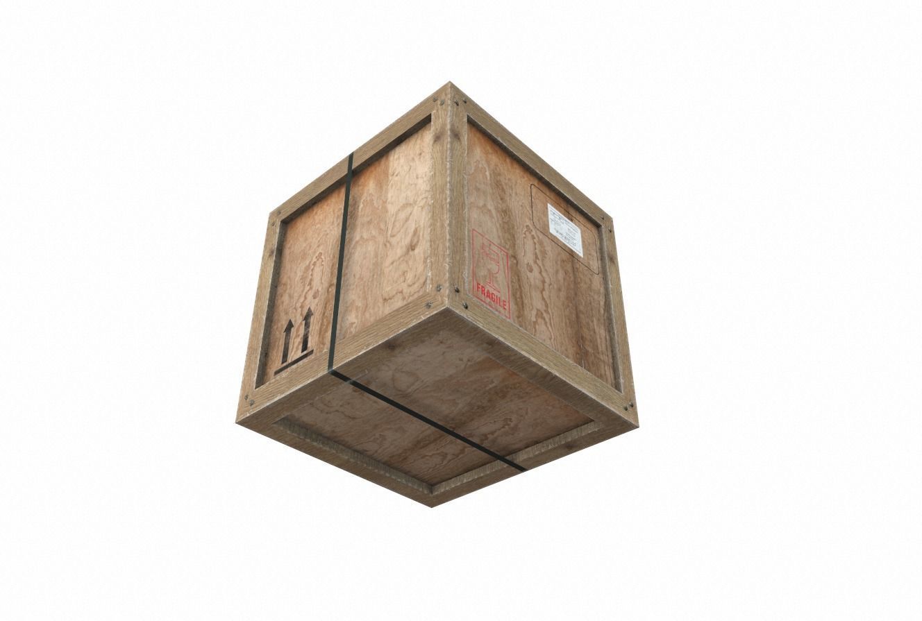 Old Wooden Cargo Crate 12PBR Low-poly 3D model_3