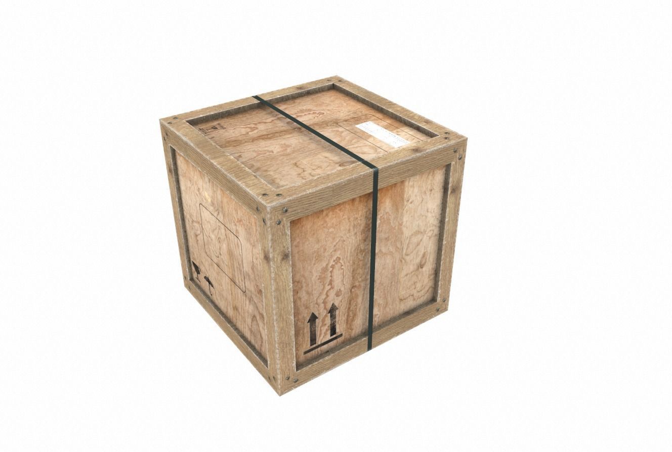 Old Wooden Cargo Crate 12PBR Low-poly 3D model_2