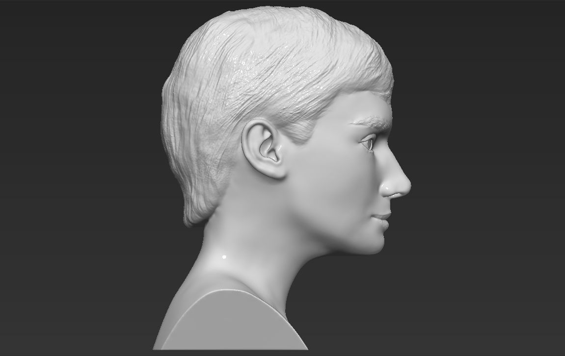 Audrey Hepburn bust 3D printing ready stl obj formats 3D print model_7