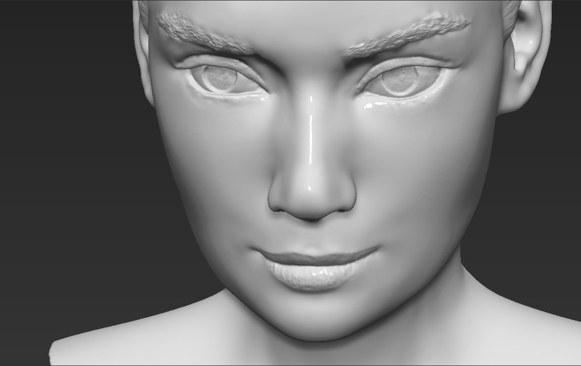 Audrey Hepburn bust 3D printing ready stl obj formats 3D print model_17