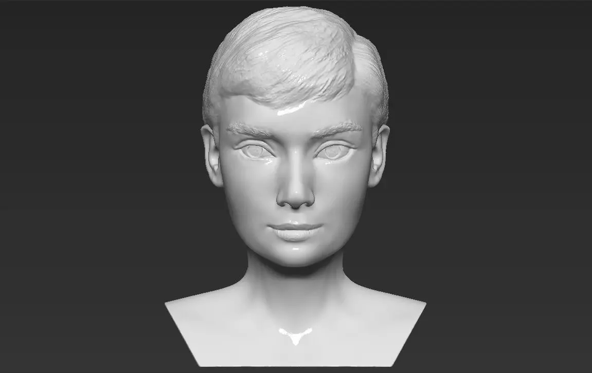 Audrey Hepburn bust 3D printing ready stl obj formats 3D print model_0