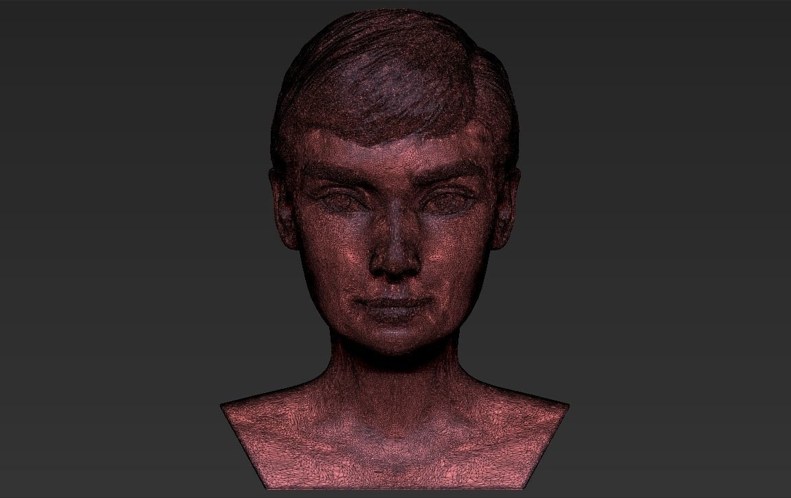 Audrey Hepburn bust 3D printing ready stl obj formats 3D print model_22