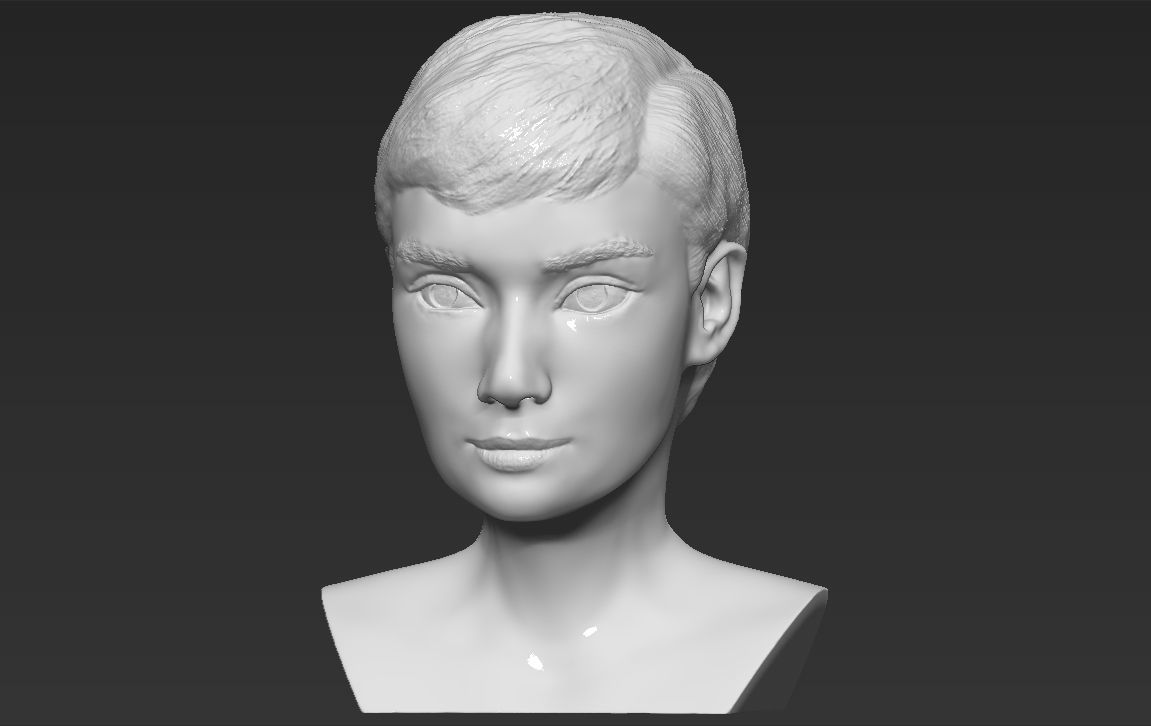 Audrey Hepburn bust 3D printing ready stl obj formats 3D print model_1