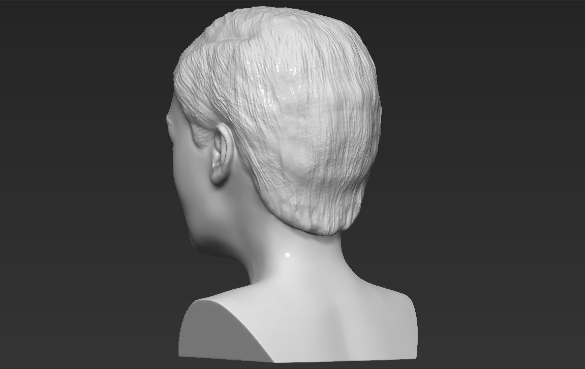 Audrey Hepburn black and white bust for full color 3D printing 3D print model_30