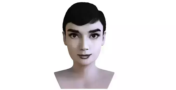 Audrey Hepburn black and white bust for full color 3D printing 3D print model