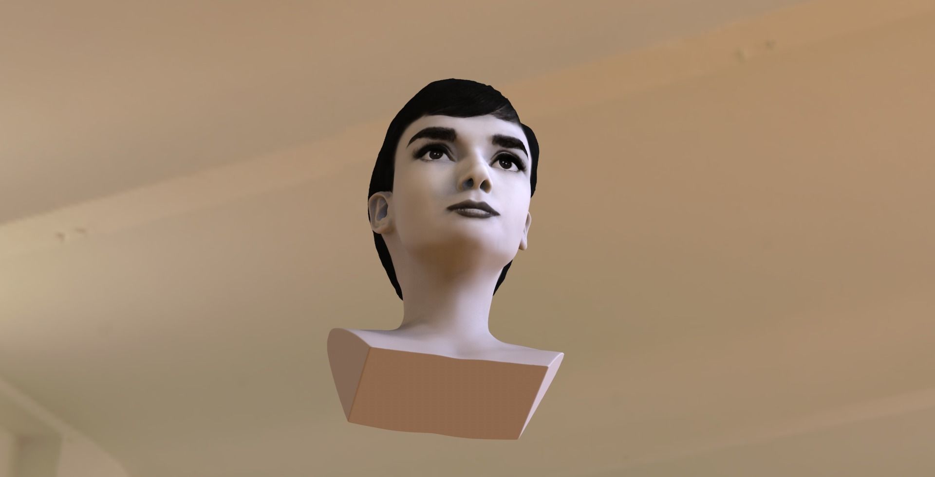 Audrey Hepburn black and white bust for full color 3D printing 3D print model_15