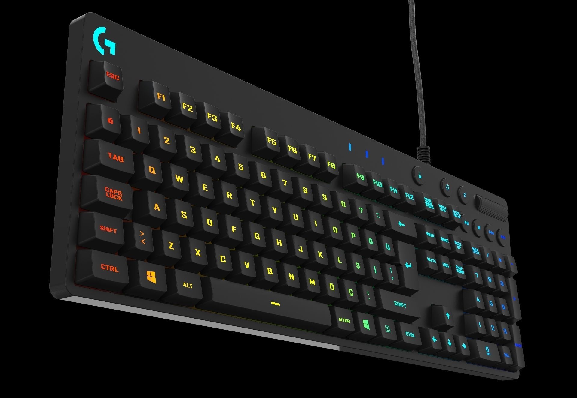 Logitech G810 Orion Spectrum Gaming Keyboard 3D model_1