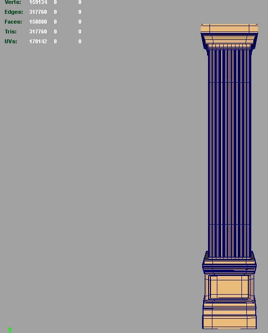 Square Column Pedestal 3D model_4