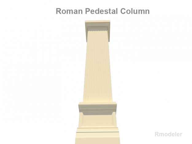 Square Column Pedestal 3D model_2