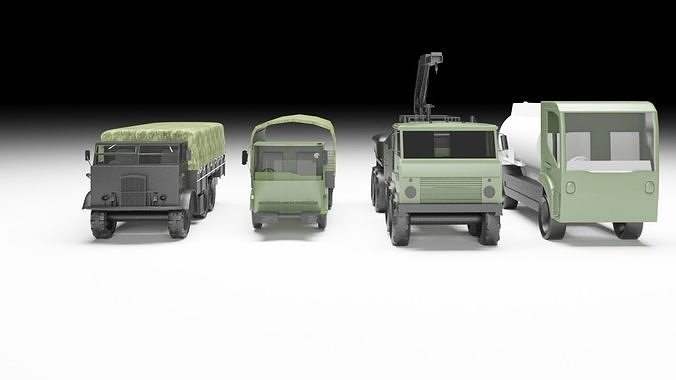 army vehicles package Low-poly 3D model