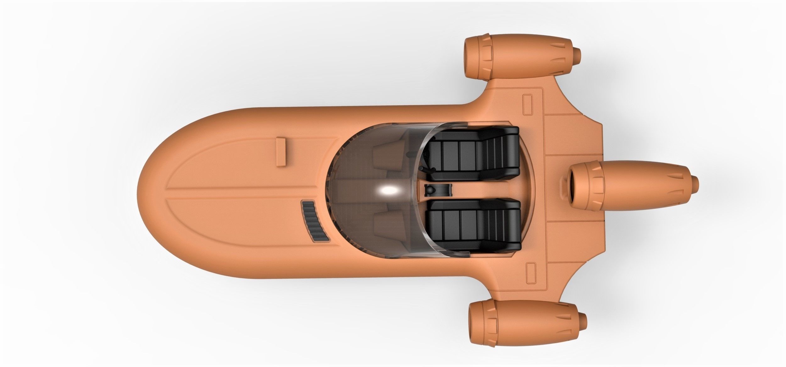 Landspeeder X-34 from Star Wars Scale 1 to 24 3D print model_9
