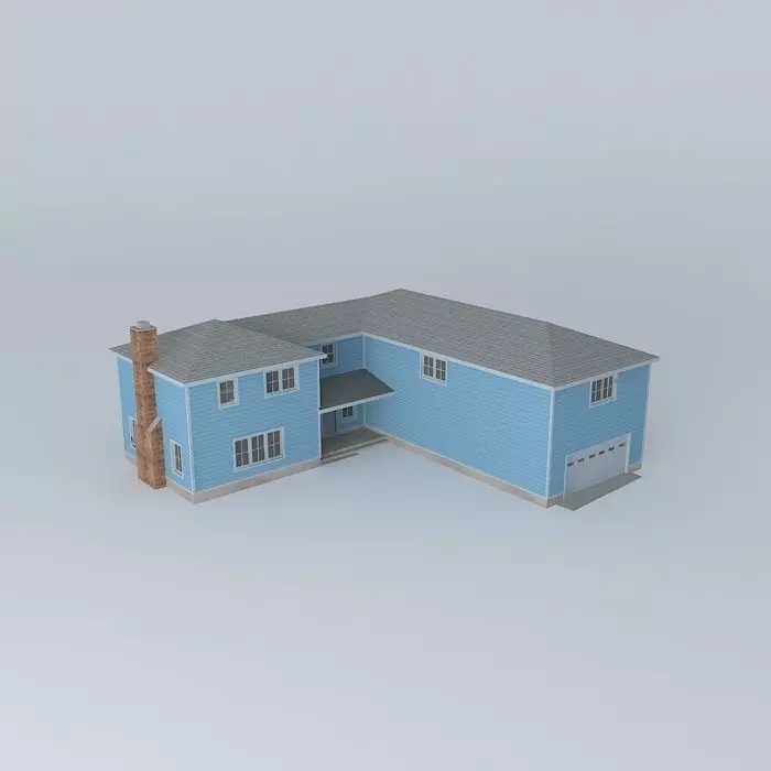 Blue House Free 3D model