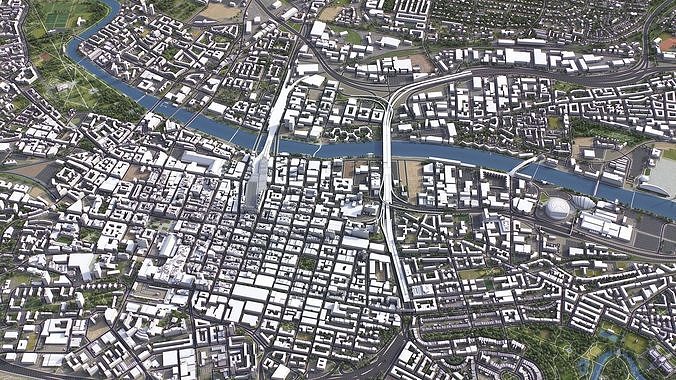 Glasgow - 3D City Model Low-poly 3D model 5