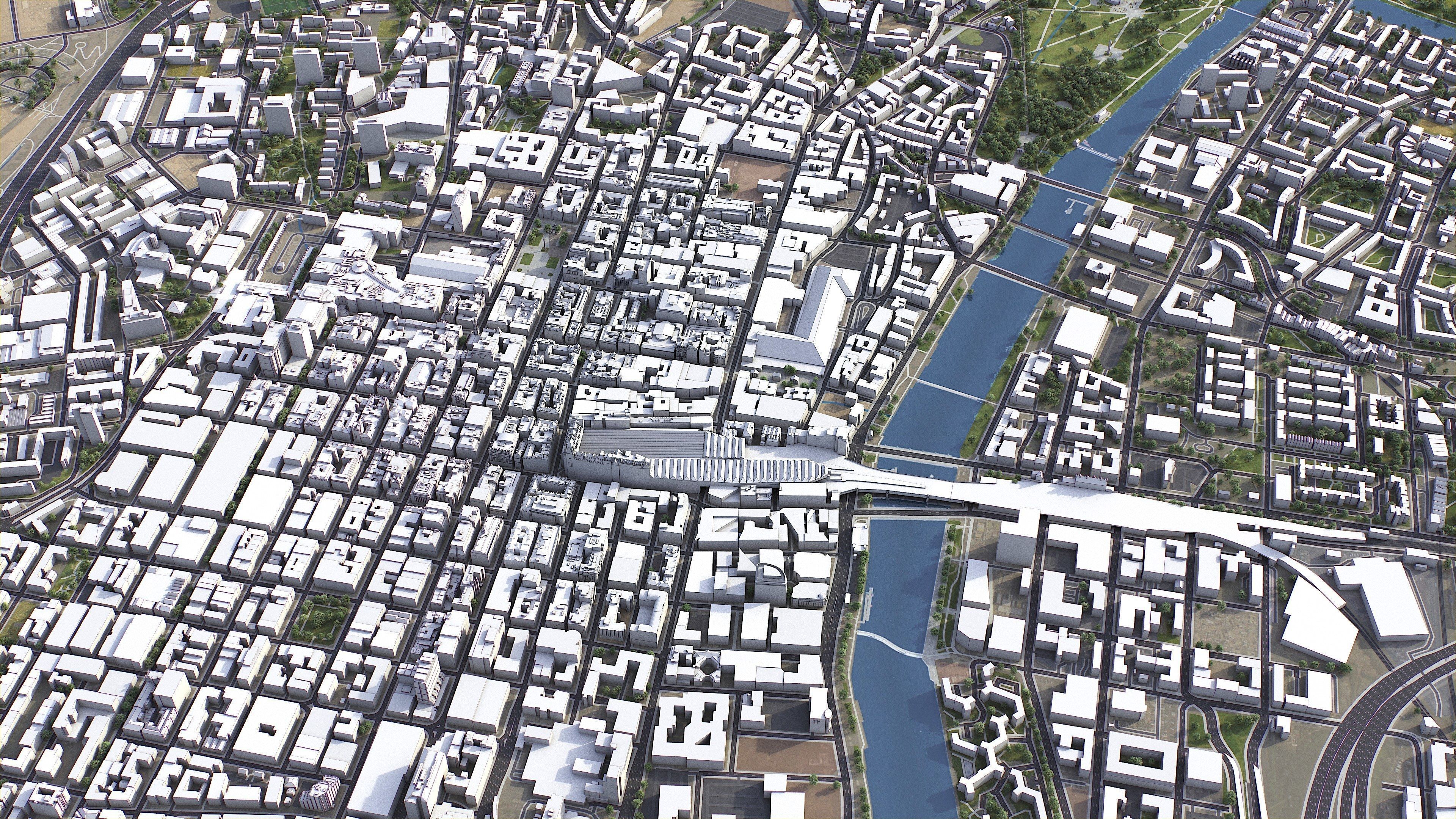 Glasgow - 3D City Model Low-poly 3D model_3