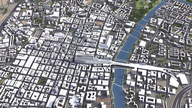 Glasgow - 3D City Model Low-poly 3D model 4