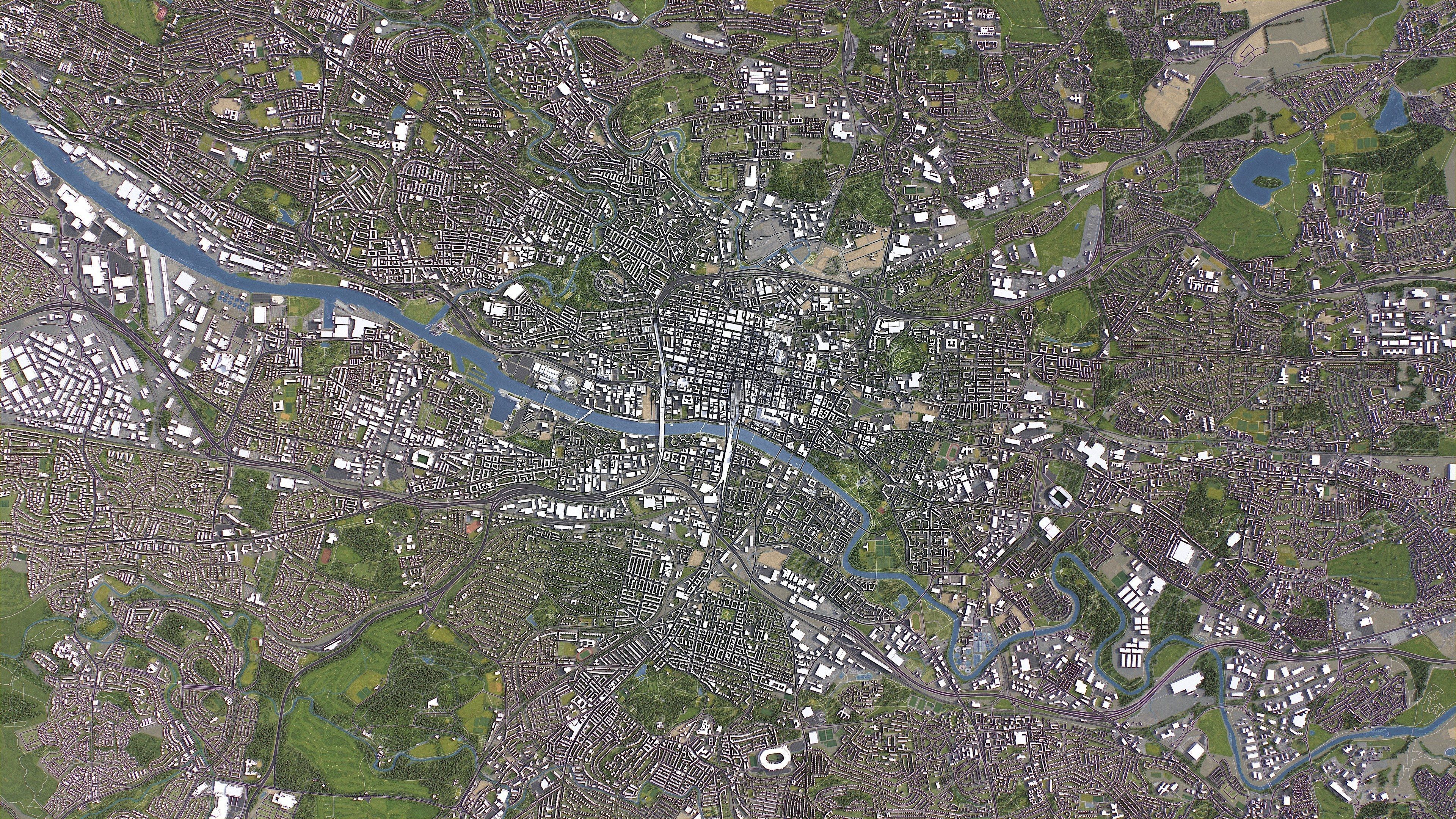 Glasgow - 3D City Model Low-poly 3D model_16
