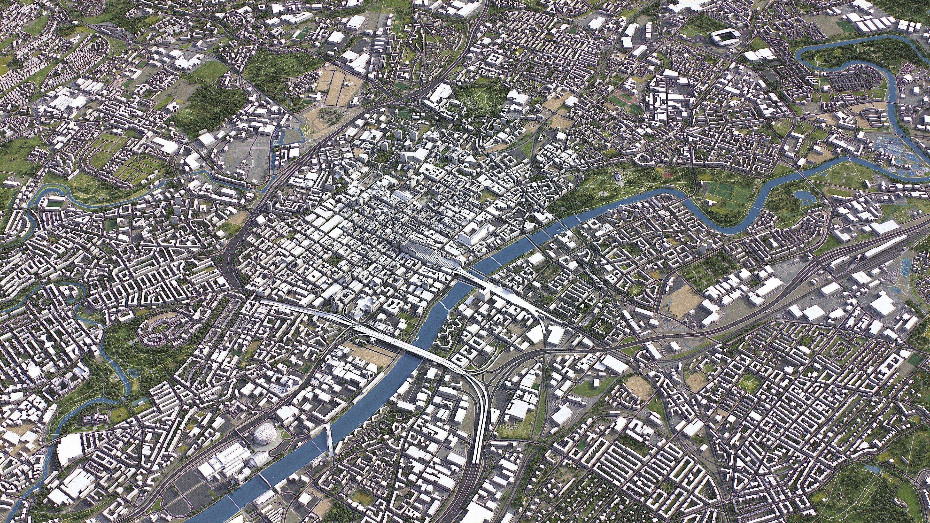 Glasgow - 3D City Model Low-poly 3D model_10