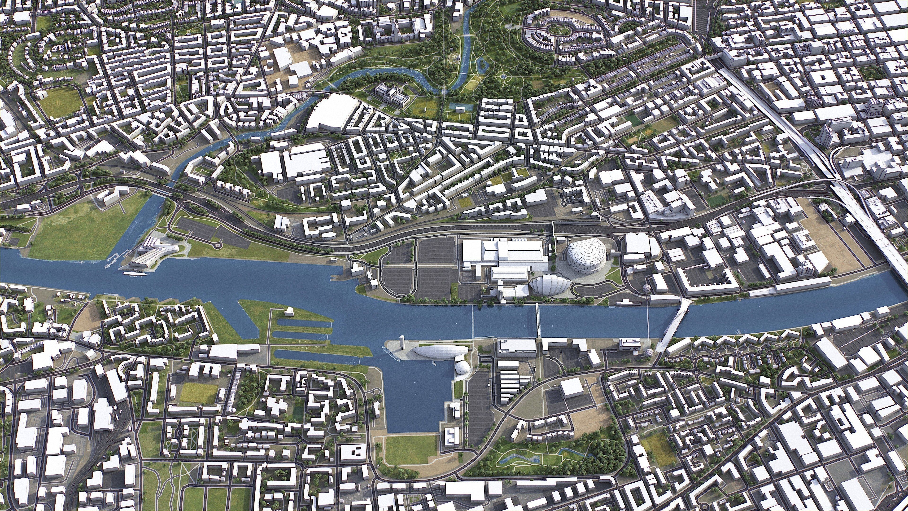 Glasgow - 3D City Model Low-poly 3D model_18