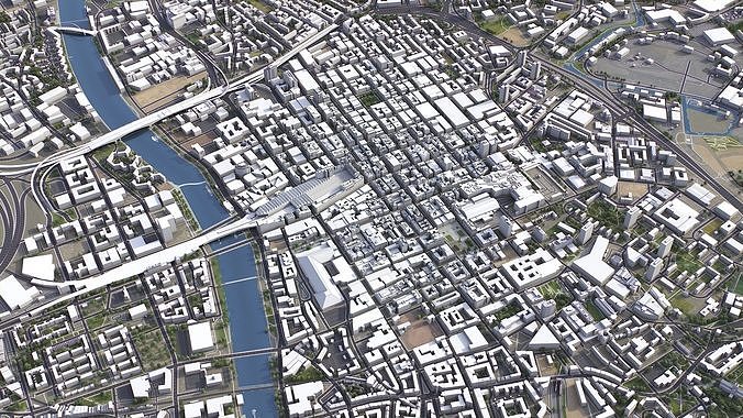 Glasgow - 3D City Model Low-poly 3D model 7