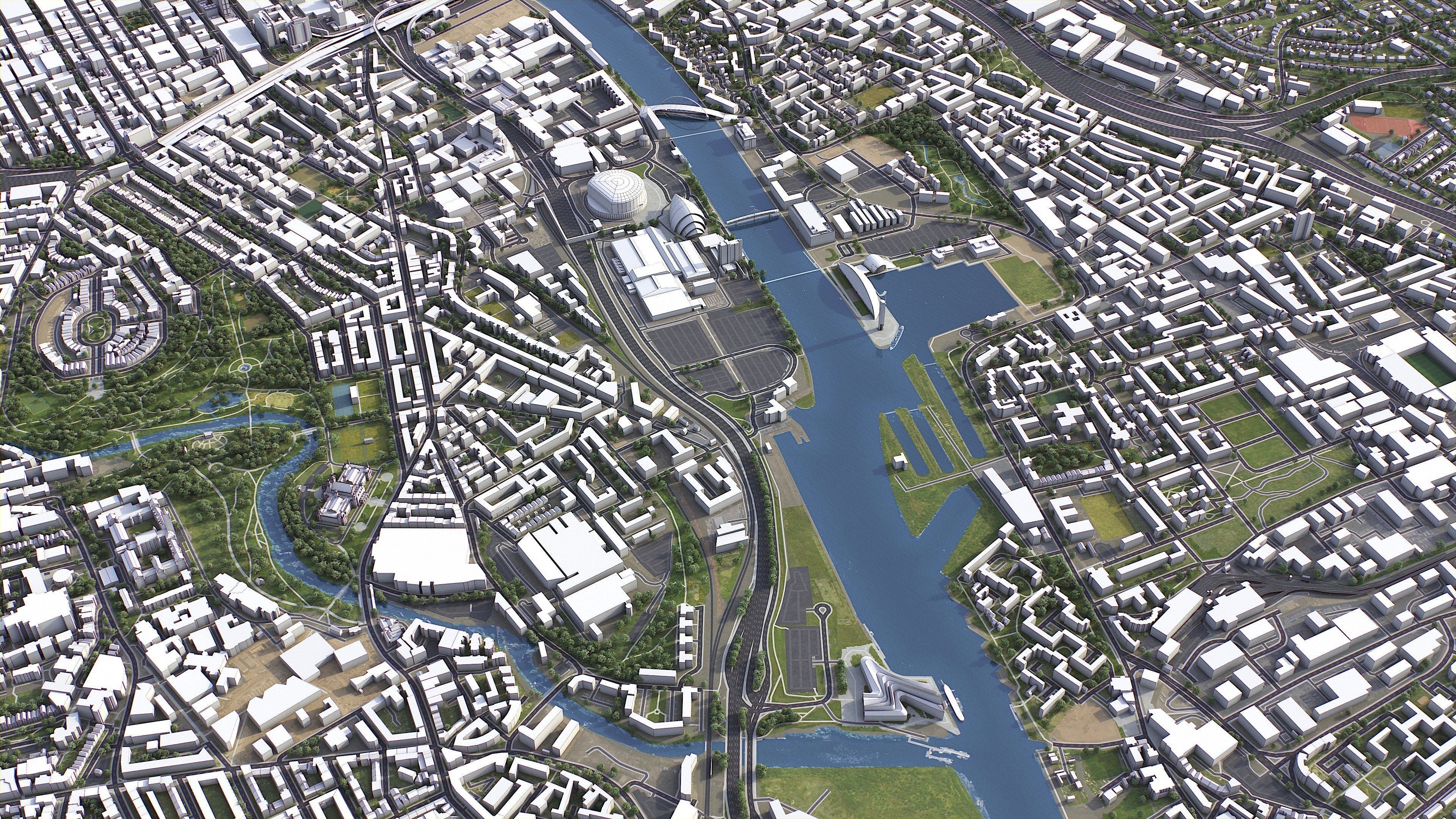 Glasgow - 3D City Model Low-poly 3D model_19
