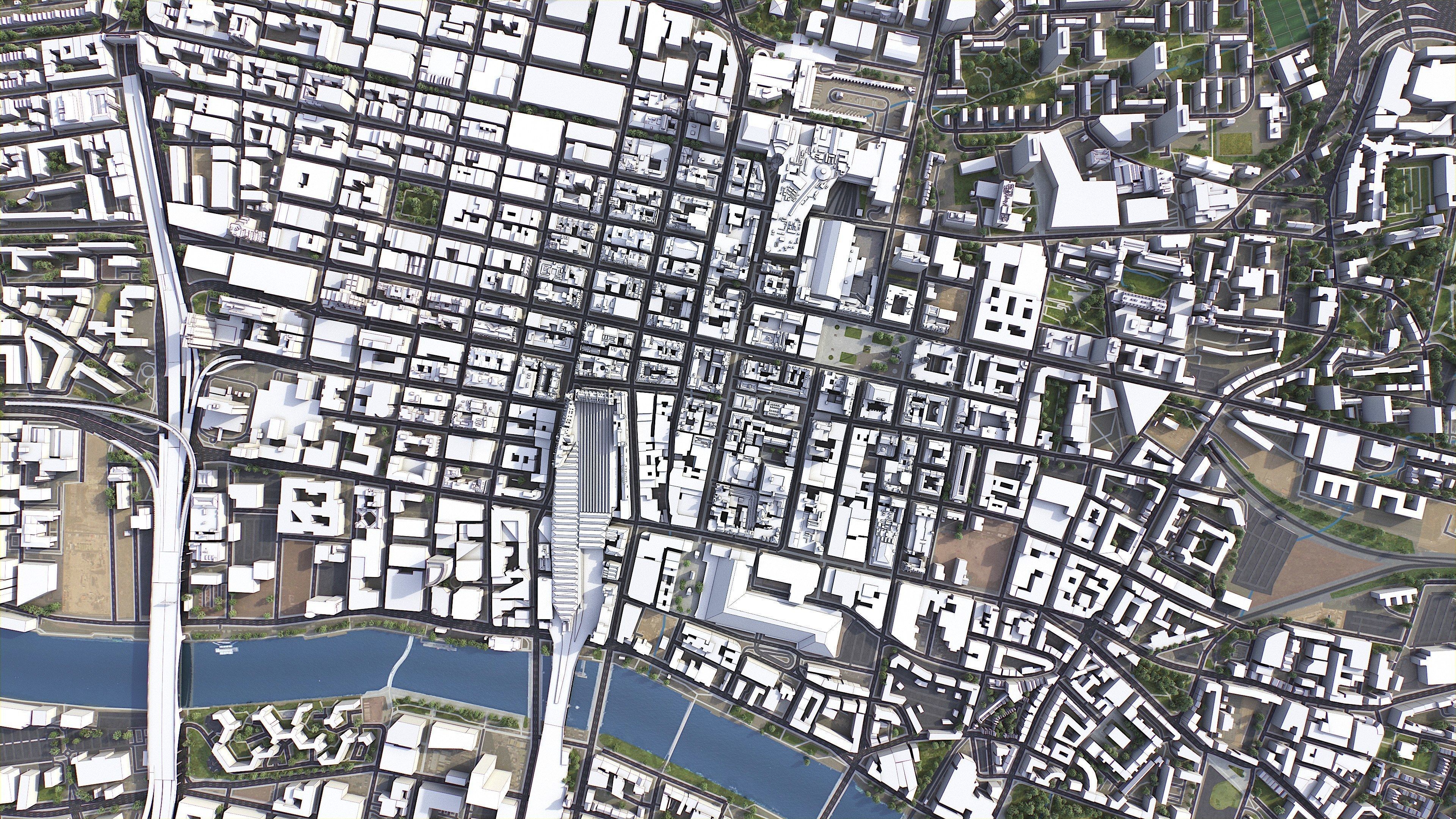 Glasgow - 3D City Model Low-poly 3D model_7