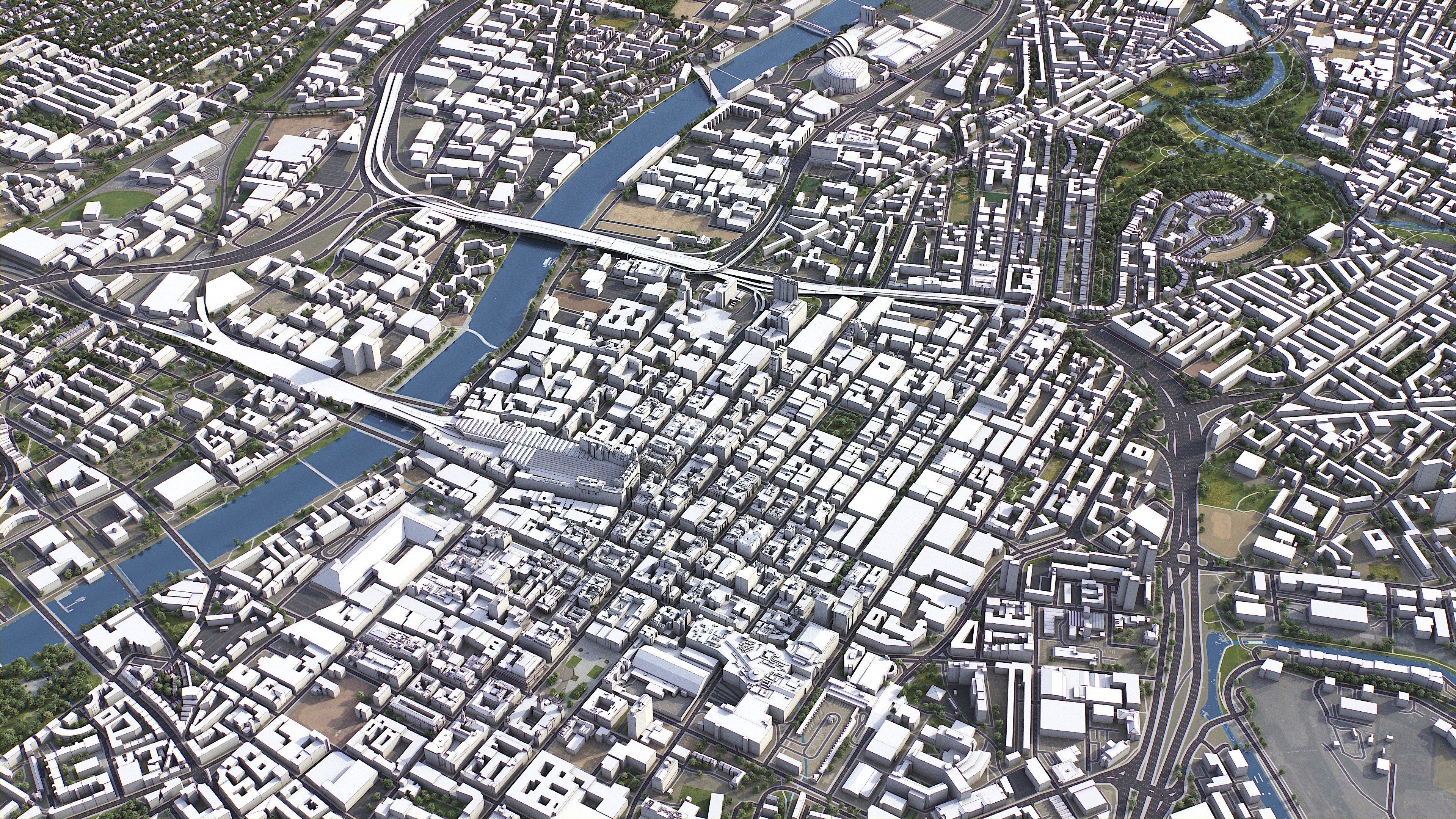 Glasgow - 3D City Model Low-poly 3D model_5