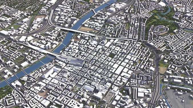 Glasgow - 3D City Model Low-poly 3D model 6