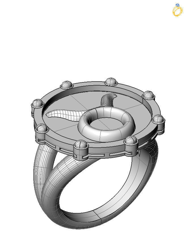 Taurus ring 001 3D print model_1