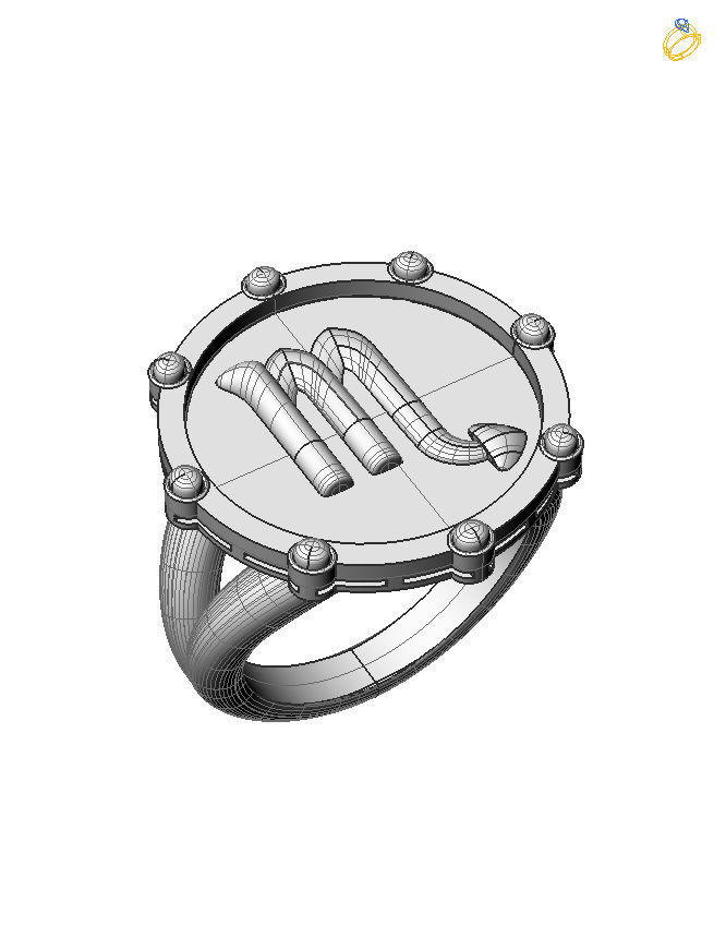 Scorpio ring 001 3D print model_1