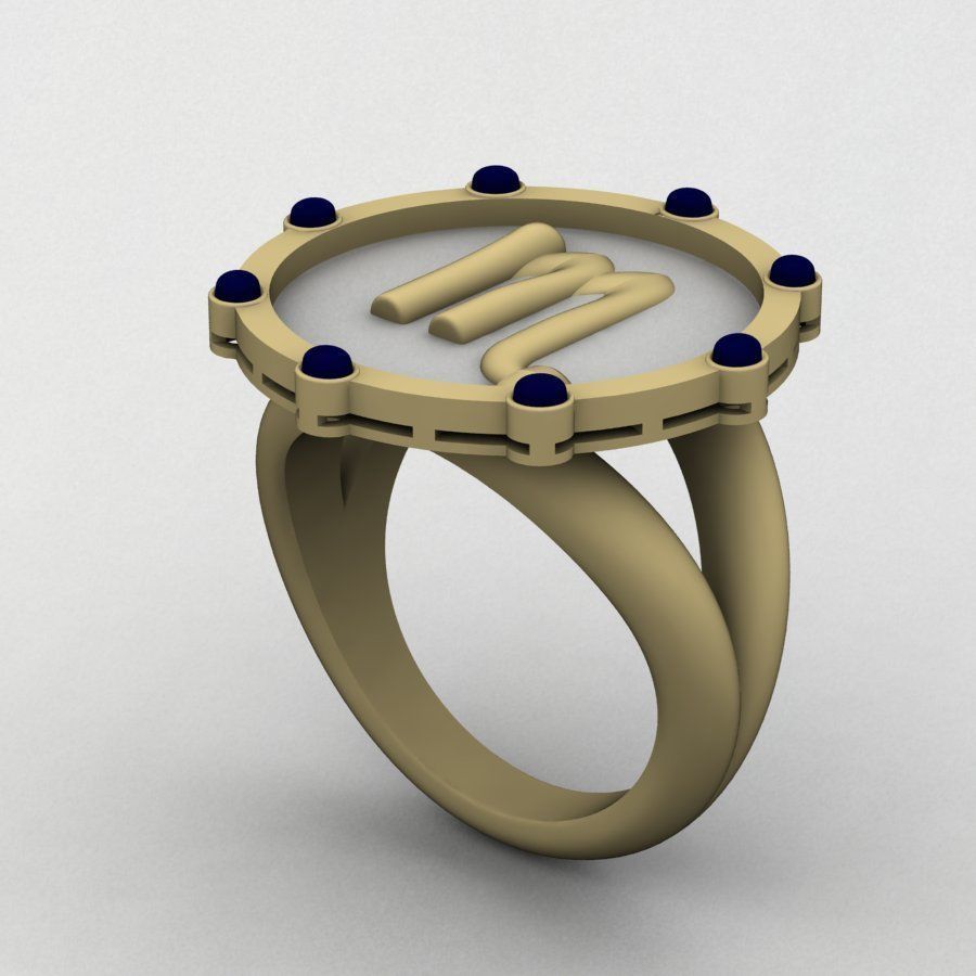 Scorpio ring 001 3D print model_13