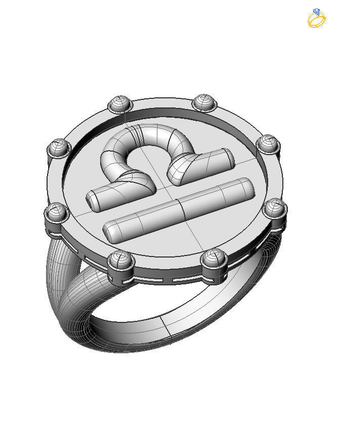 Libra ring 001 3D print model_1