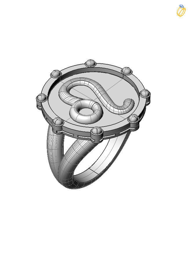 Leo ring 001 3D print model_1