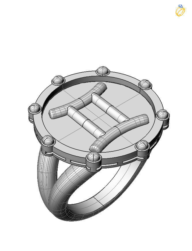 Gemini ring 001 3D print model_1