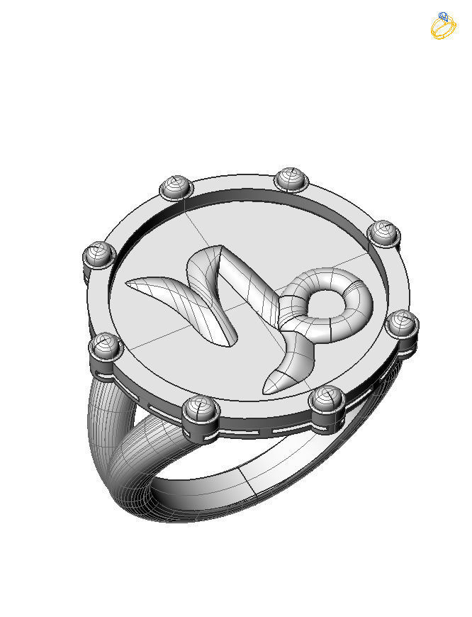 Capricorn ring 001 3D print model_1